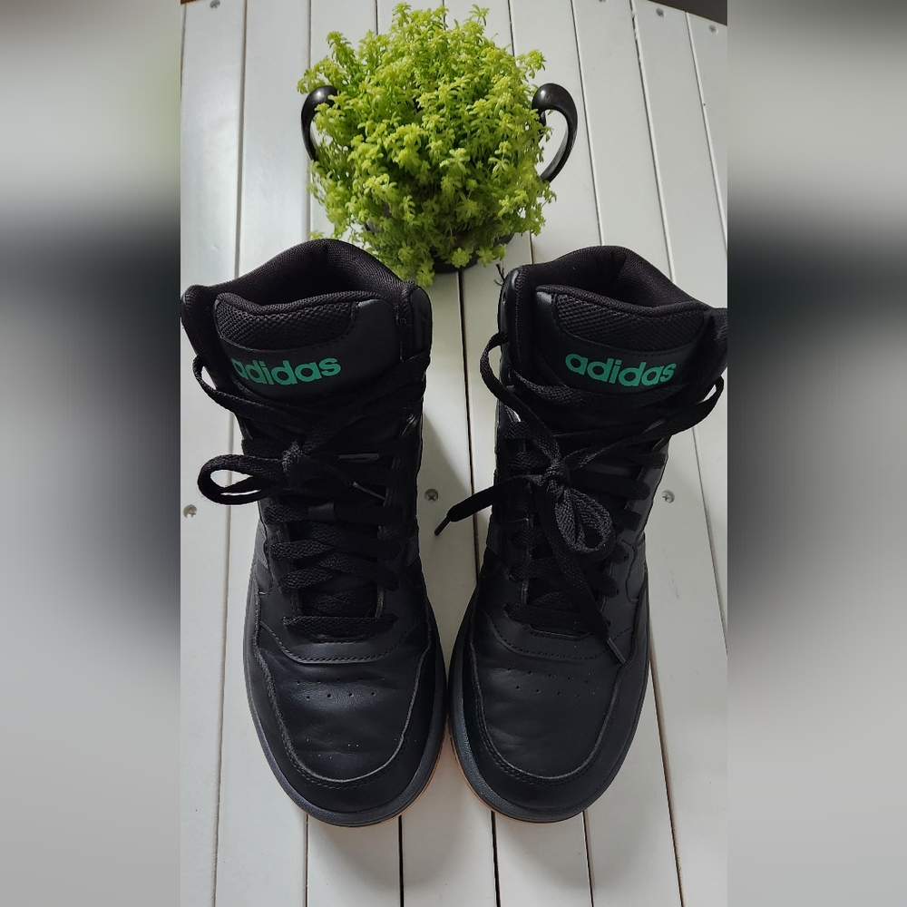 Adidas Hoops Mid 2.0 Black Green Gum Youth Kids Size 6 US High Top Sneakers
